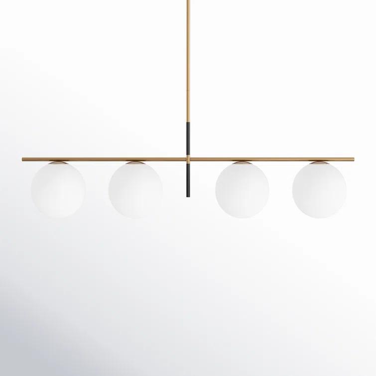 Drake 4 Light Glass Steel Dimmable Pendant
