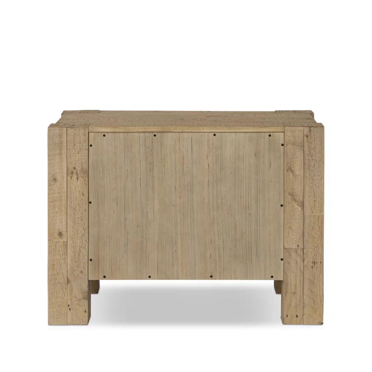 Light Blonde Solid Reclaimed Pine 3-Drawer Nightstand