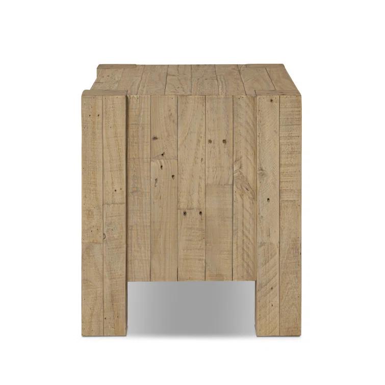 Light Blonde Solid Reclaimed Pine 3-Drawer Nightstand