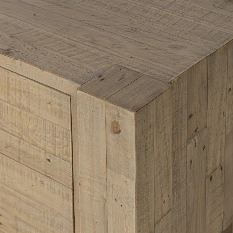 Light Blonde Solid Reclaimed Pine 3-Drawer Nightstand