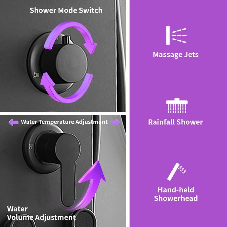 60.55'' Shower Panel with Adjustable Shower Head