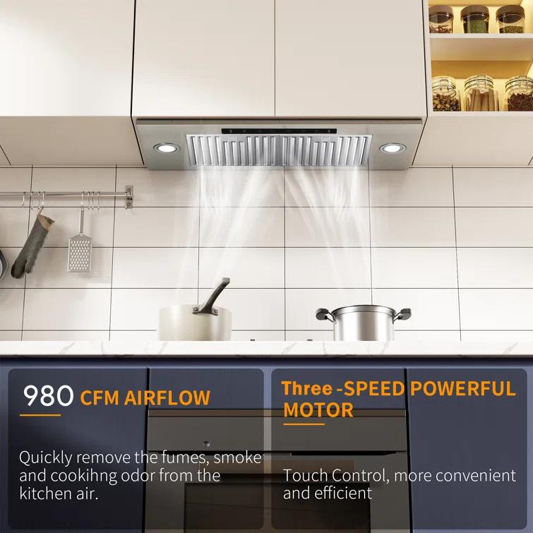 36'' VIKIO 900 Cubic Feet Per Minute Ducted Insert Range Hood with Baffle Filter and Light Included