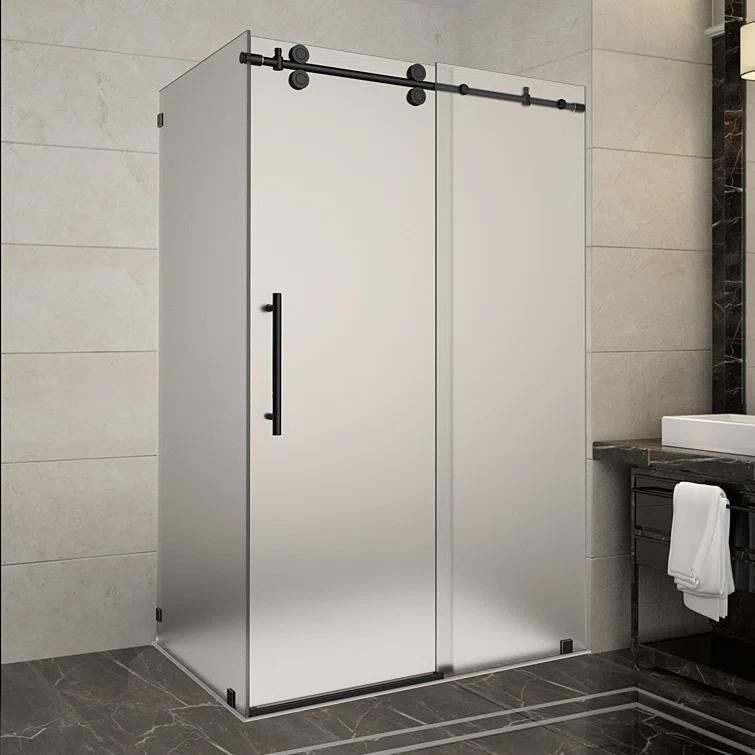 Aston Langham 48" x 75" Rectangle Sliding Shower Enclosure SEN979F-ORB-48-10