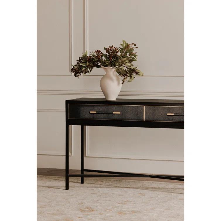 Contemporary Meera 59" Gray and Gold Console Table with Storage