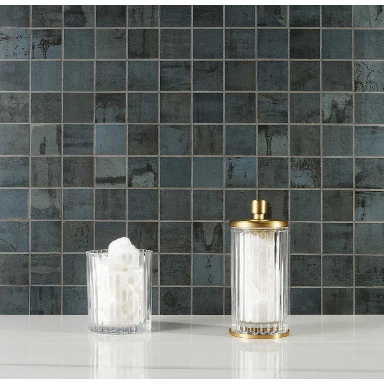 Angela Harris Alloy 2" x 2" Porcelain Metal Look Mosaic Wall & Floor Tile Tile ( 0.92 sq. ft. / box )
