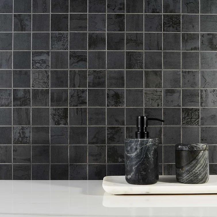 Angela Harris Alloy 2" x 2" Porcelain Metal Look Mosaic Wall & Floor Tile Tile ( 0.92 sq. ft. / box )