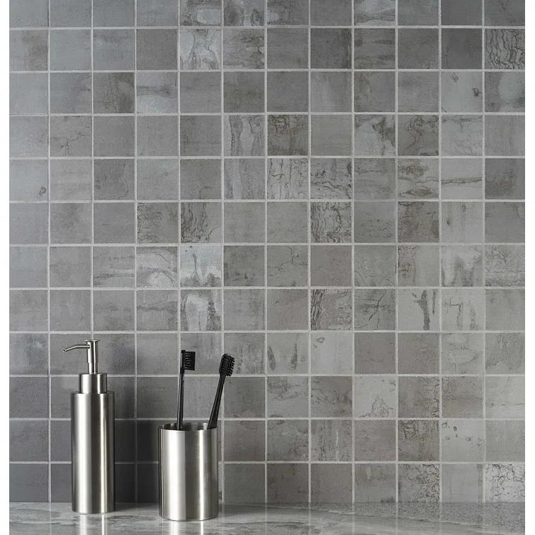 Angela Harris Alloy 2" x 2" Porcelain Metal Look Mosaic Wall & Floor Tile Tile ( 0.92 sq. ft. / box )