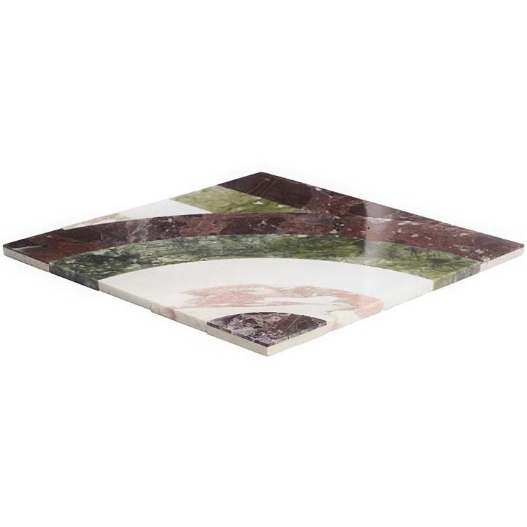 Elizabeth Sutton Curve Horizontal 2" x 12" Marble Novelty Mosaic Wall & Floor Tile ( 1 sq. ft. / sheet)