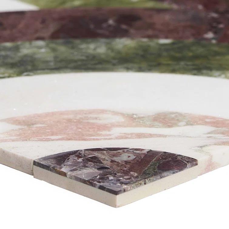 Elizabeth Sutton Curve Horizontal 2" x 12" Marble Novelty Mosaic Wall & Floor Tile ( 1 sq. ft. / sheet)