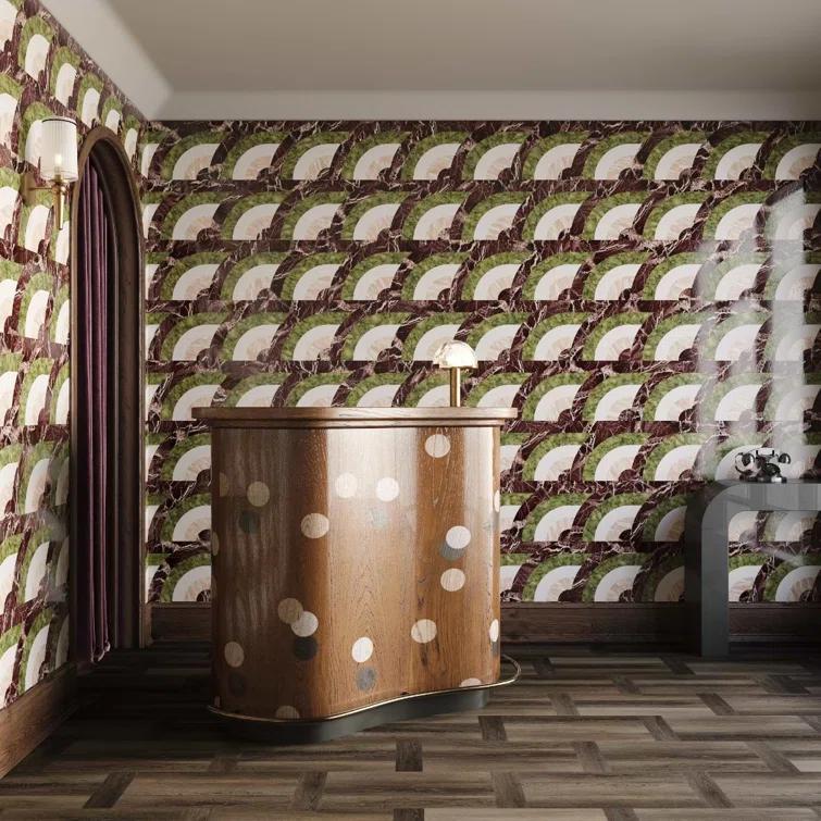 Elizabeth Sutton Curve Horizontal 2" x 12" Marble Novelty Mosaic Wall & Floor Tile ( 1 sq. ft. / sheet)