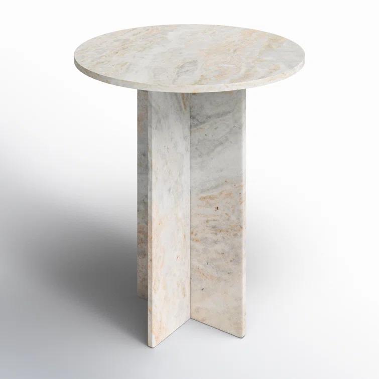 Calvert Round Marble Accent Table (18")