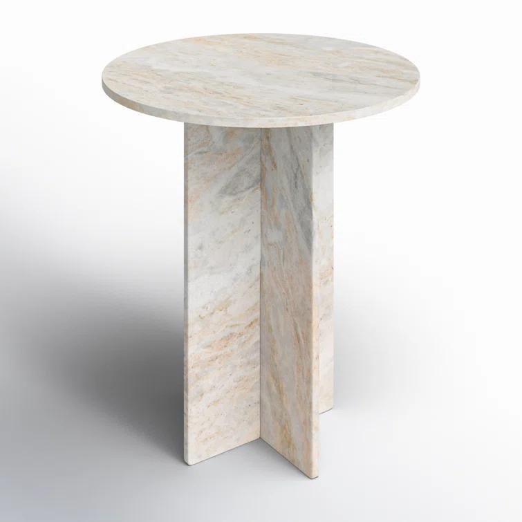 Calvert Round Marble Accent Table (18")