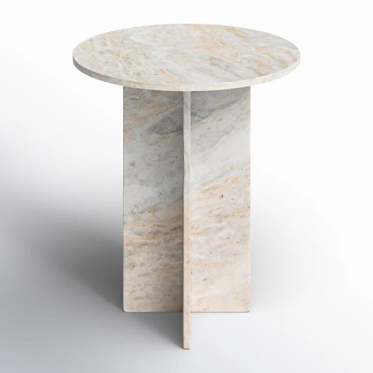 Calvert Round Marble Accent Table (18")