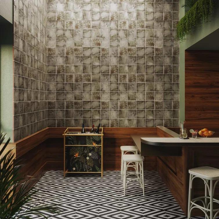 Angela Harris Tempest 7.87 In. X 7.87 In. Matte Ceramic Wall Tile (10.76 Sq. Ft. / Case)