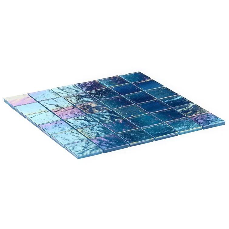 Bond Tile Speckle 11.73" x 11.73" Iridescent 2" Squares Glass Mosaic Wall Tile (0.95 Sq. Ft. / Sheet) | Wayfair