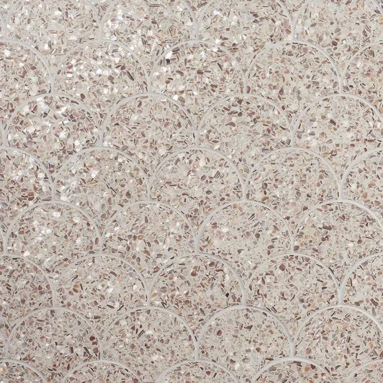 Shoal 5" Fishscale Terrazzo and Pearl Wall & Floor Mosaic Tile (0.74 Sq. Ft. / Sheet)