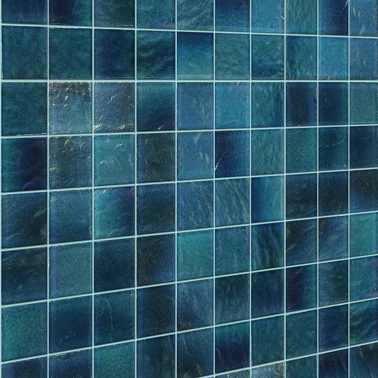 Bond Tile Speckle 11.73" x 11.73" Iridescent 2" Squares Glass Mosaic Wall Tile (0.95 Sq. Ft. / Sheet) | Wayfair