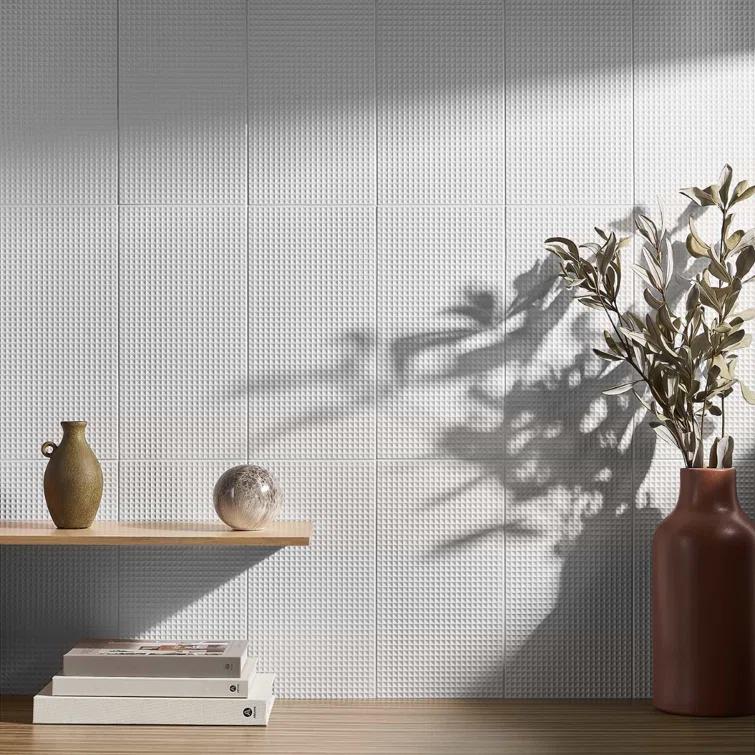 Level Waffle 7.87" x 15.74" Ceramic Patterned Tile
