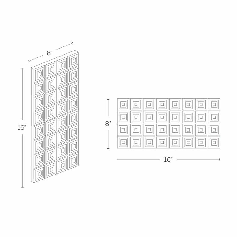 Level Waffle 7.87" x 15.74" Ceramic Patterned Tile