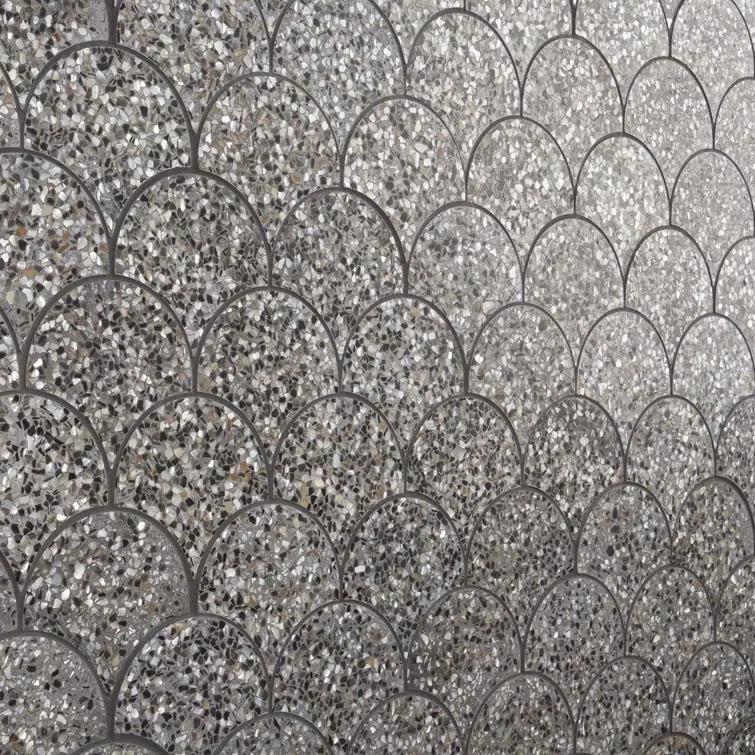 Shoal 5" Fishscale Terrazzo and Pearl Wall & Floor Mosaic Tile (0.74 Sq. Ft. / Sheet)