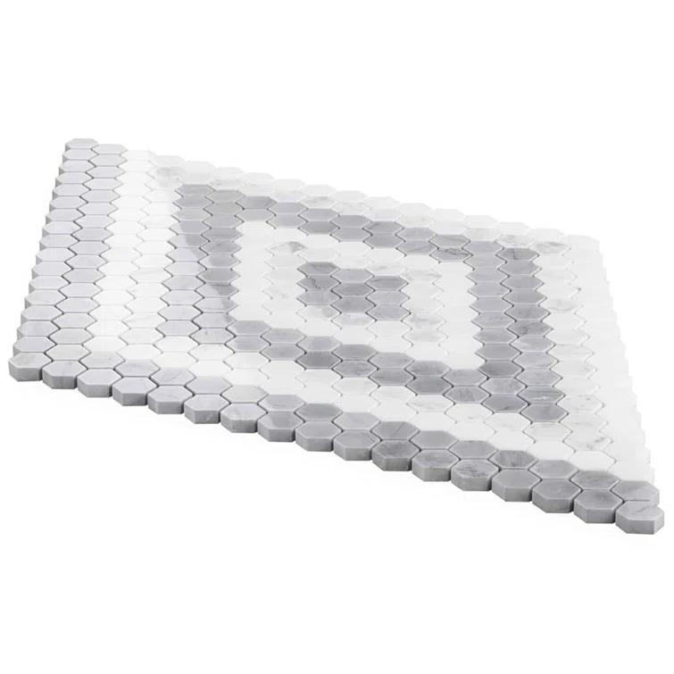 Hyperion 15.03'' W x 17.36'' L Marble Tile Mosaic Sheet