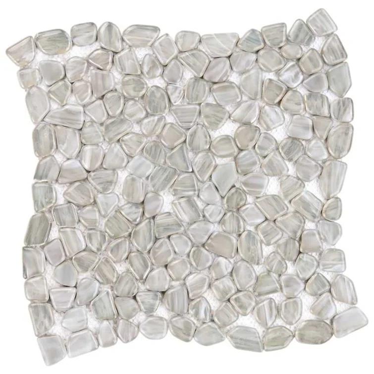 Fractal Pebble 11.88 in. x 11.88 in. Polished Glass Wall Mosaic Tile (0.98 Sq. Ft. / Each)