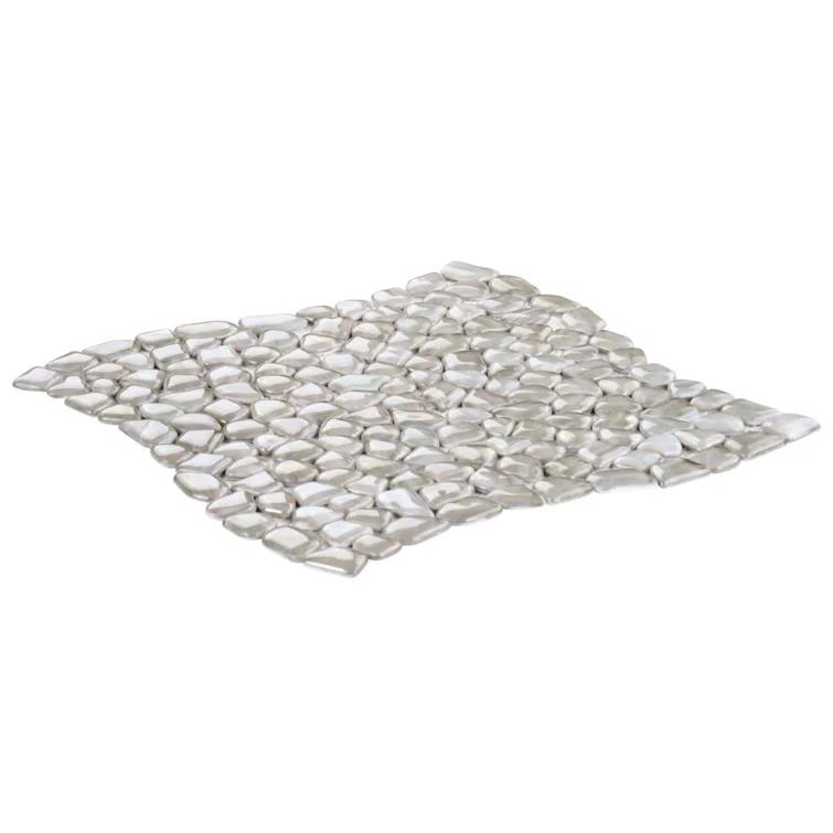 Fractal Pebble 11.88 in. x 11.88 in. Polished Glass Wall Mosaic Tile (0.98 Sq. Ft. / Each)