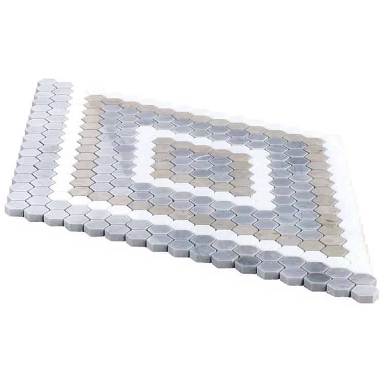 Hyperion 15.03'' W x 17.36'' L Marble Tile Mosaic Sheet