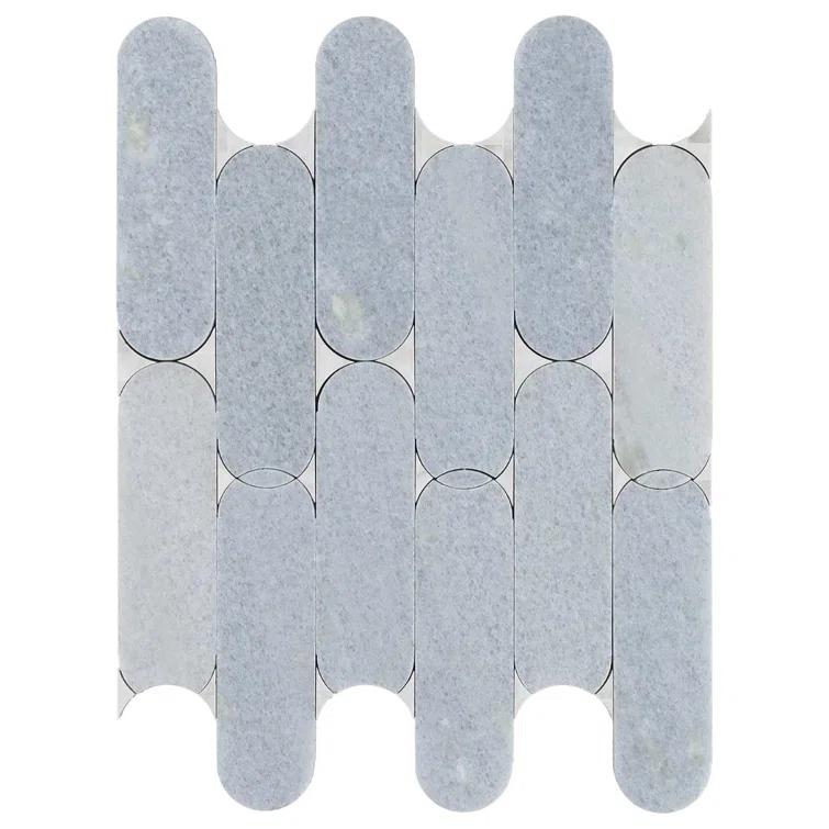 Nostradam 9.96" W x 11.22" L Marble and Brass Mosaic Tile (0.77 Sq. Ft. / Sheet)