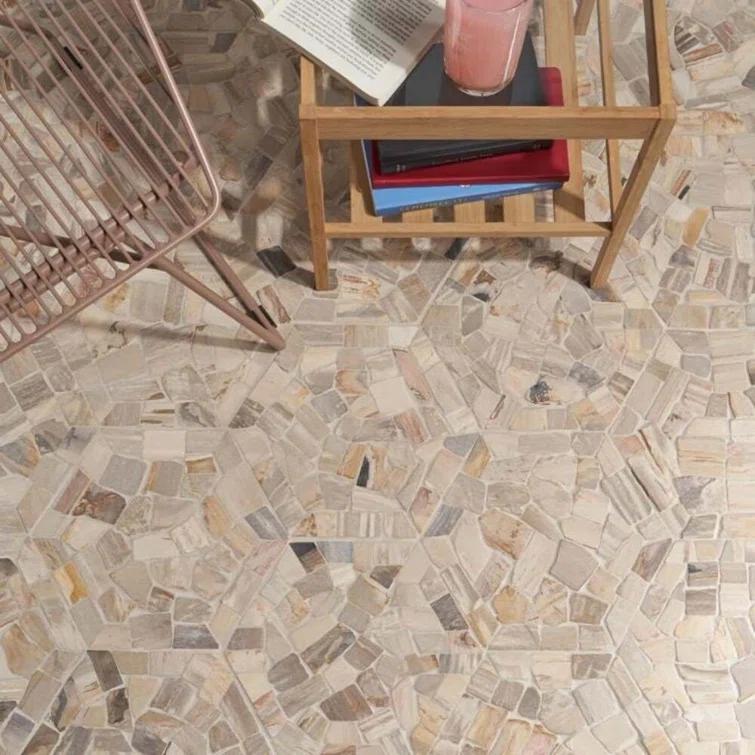 Artmore Tile Petra Brown 11-in x 12-in Tumbled Natural stone Stone look Mosaic Floor and Wall Tile ( 0.95-sq ft Piece )