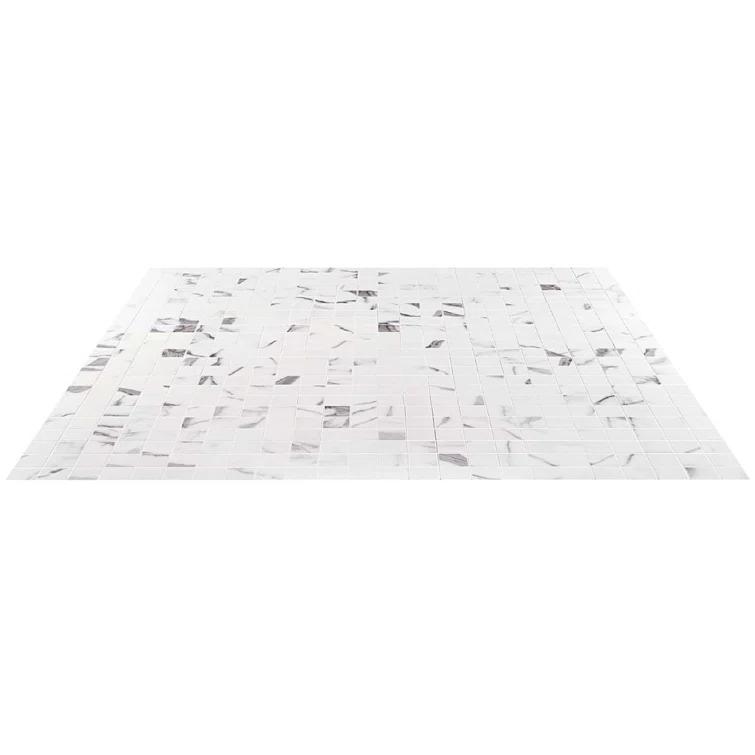 Saroshi Statuario Valley 11.81 in. x 11.81 in. Matte Porcelain Floor and Wall Mosaic Tile (0.96 sq. ft./Each)