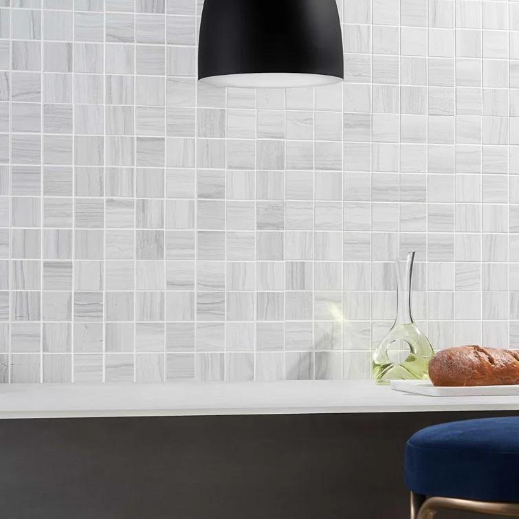 Saroshi Statuario Venato 11.81 in. x 11.81 in. Matte Porcelain Floor and Wall Mosaic Tile (0.96 sq. ft./Each)