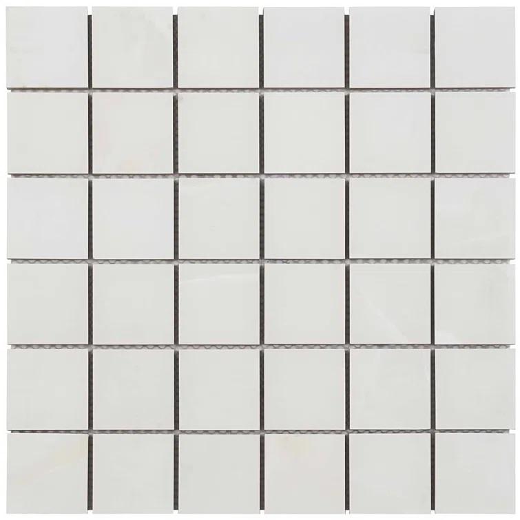 Saroshi Onyx Bianco 11.81 in. x 11.81 in. Matte Porcelain Floor and Wall Mosaic Tile (0.96 sq. ft./Each)