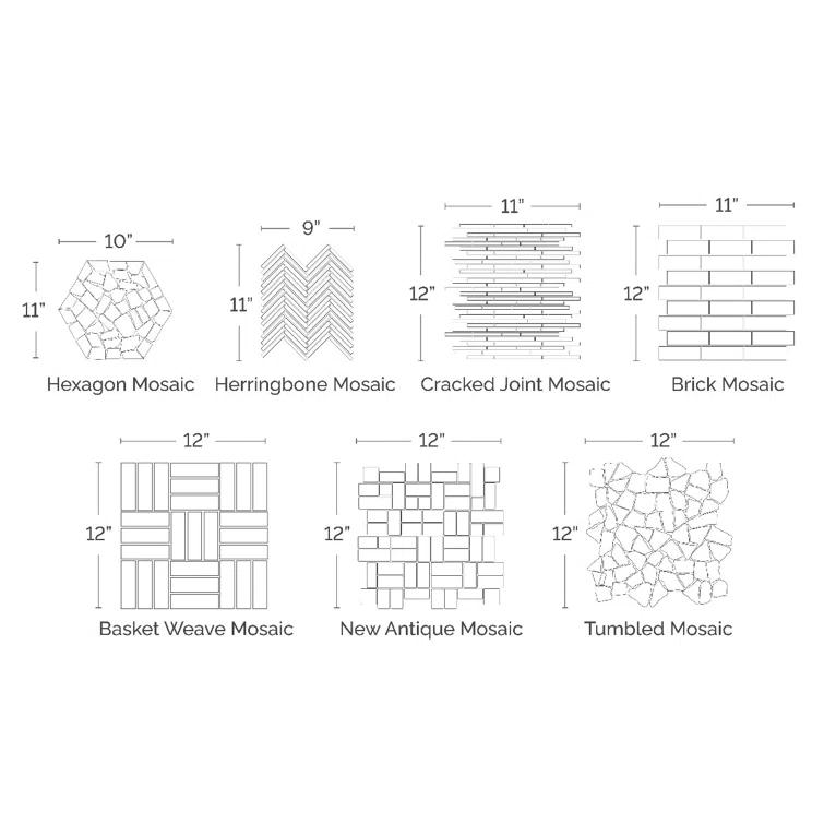 Artmore Tile Petra Brown 11-in x 12-in Tumbled Natural stone Stone look Mosaic Floor and Wall Tile ( 0.95-sq ft Piece )