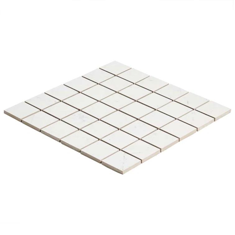 Saroshi Carrara Giola 11.81 in. x 11.81 in. Matte Porcelain Floor and Wall Mosaic Tile (0.96 sq. ft./Each)