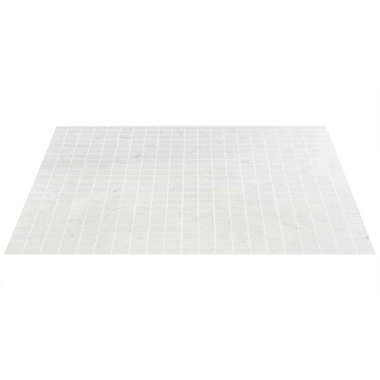Saroshi Carrara Giola 11.81 in. x 11.81 in. Matte Porcelain Floor and Wall Mosaic Tile (0.96 sq. ft./Each)