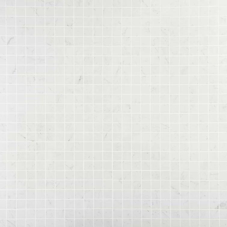 Saroshi Carrara Giola 11.81 in. x 11.81 in. Matte Porcelain Floor and Wall Mosaic Tile (0.96 sq. ft./Each)