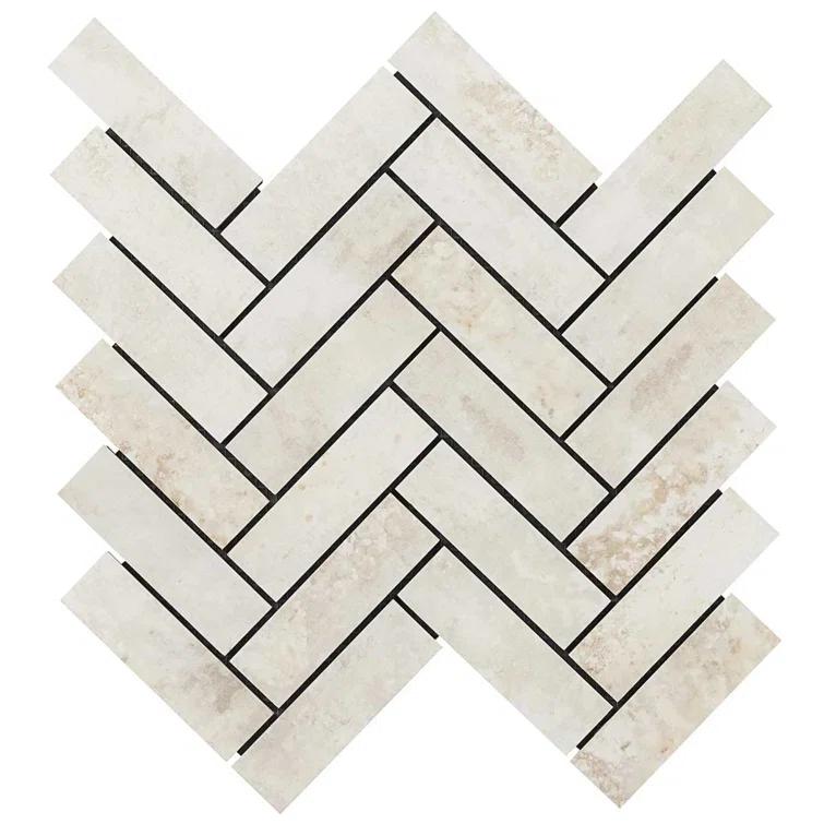Mantis 10.03 in. x 10.62 in. Herringbone Matte Porcelain Floor & Wall Mosaic Tile (0.75 Sq.Ft./Each)