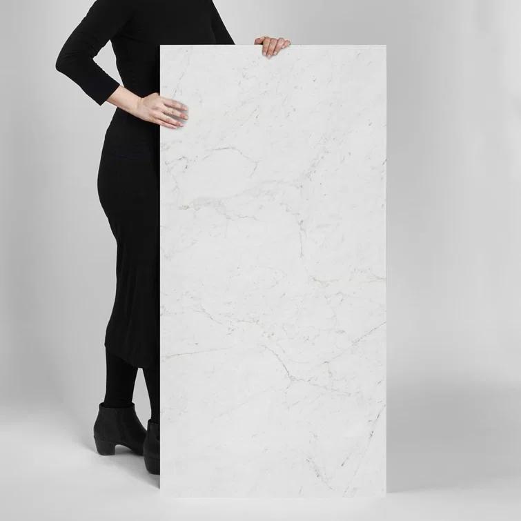 Bond Tile 24" x 47" Polished Marble Look Porcelain Floor and Wall Tile (15.5 Sq. Ft. / Case)