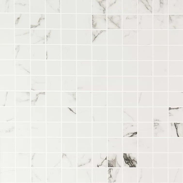 Saroshi Statuario Venato 11.81 in. x 11.81 in. Matte Porcelain Floor and Wall Mosaic Tile (0.96 sq. ft./Each)