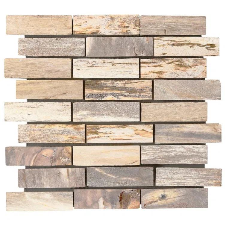 Artmore Tile Petra Brown 11-in x 12-in Tumbled Natural stone Stone look Mosaic Floor and Wall Tile ( 0.95-sq ft Piece )