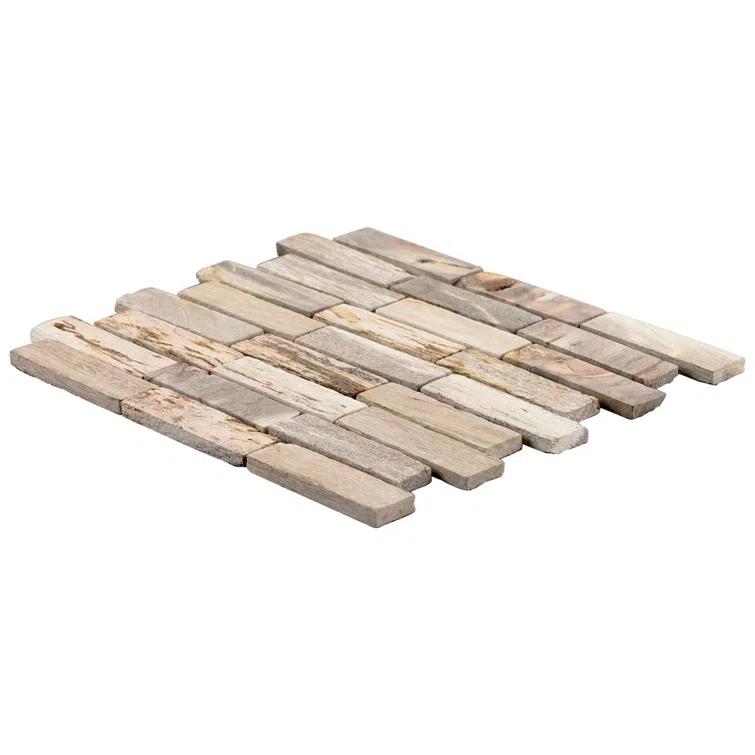 Artmore Tile Petra Brown 11-in x 12-in Tumbled Natural stone Stone look Mosaic Floor and Wall Tile ( 0.95-sq ft Piece )