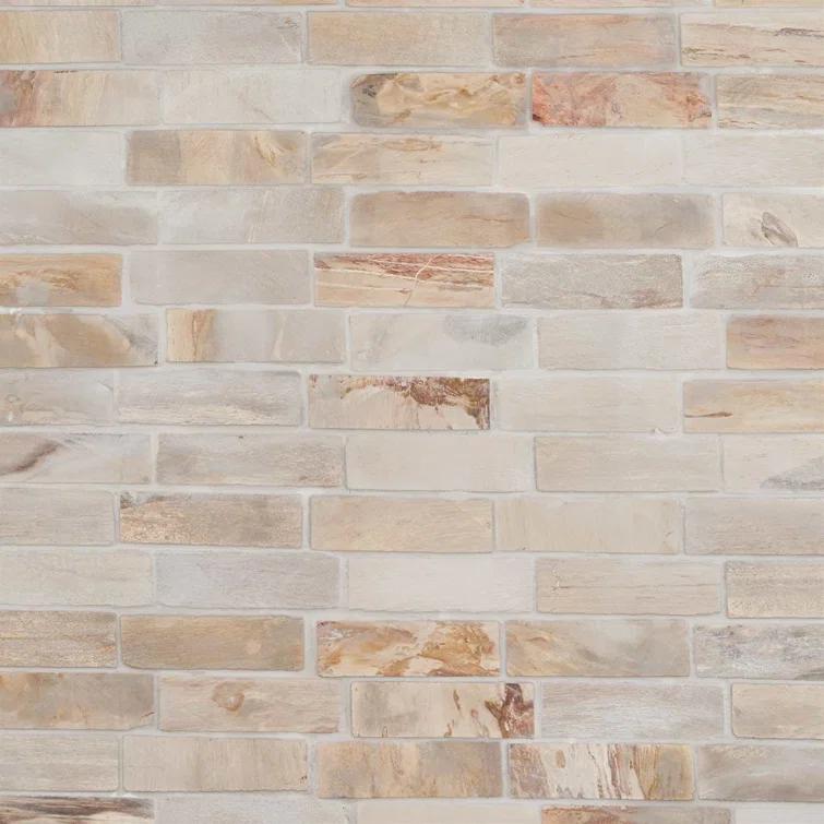 Artmore Tile Petra Brown 11-in x 12-in Tumbled Natural stone Stone look Mosaic Floor and Wall Tile ( 0.95-sq ft Piece )