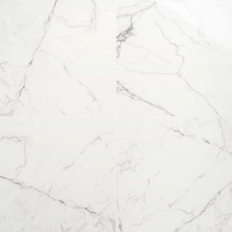 24" x 24" Polished Marble Look Porcelain Floor and Wall Tile (15.5 Sq. Ft. / Case)