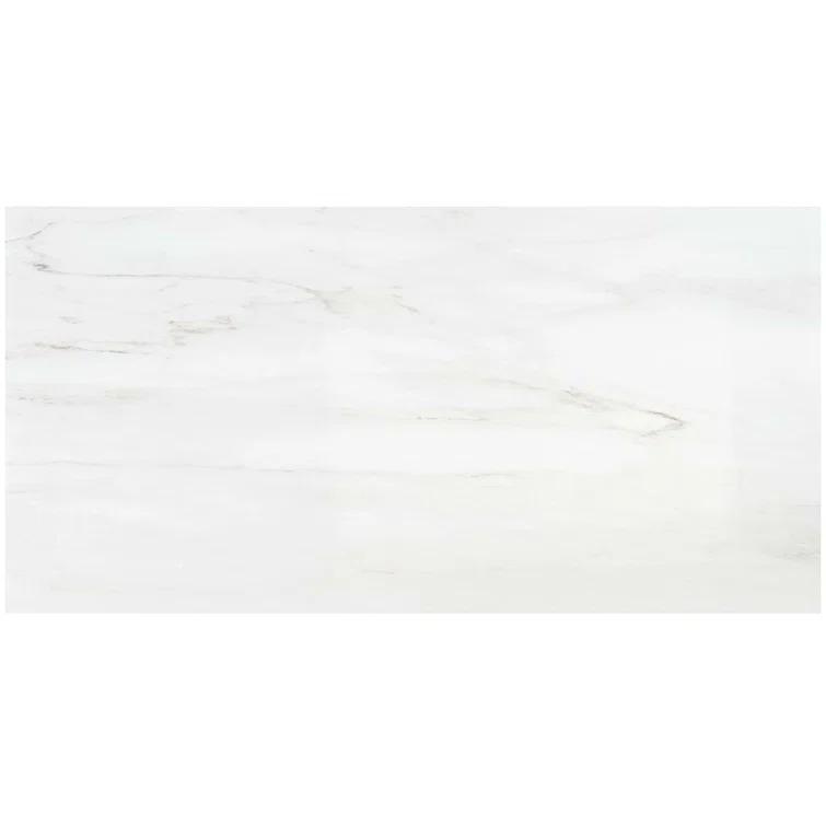 Large Format 24" x 47" Polished Marble Look Porcelain Floor and Wall Tile (15.5 Sq. Ft. / Case)