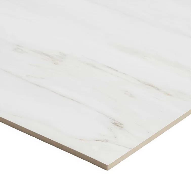 Large Format 24" x 47" Polished Marble Look Porcelain Floor and Wall Tile (15.5 Sq. Ft. / Case)