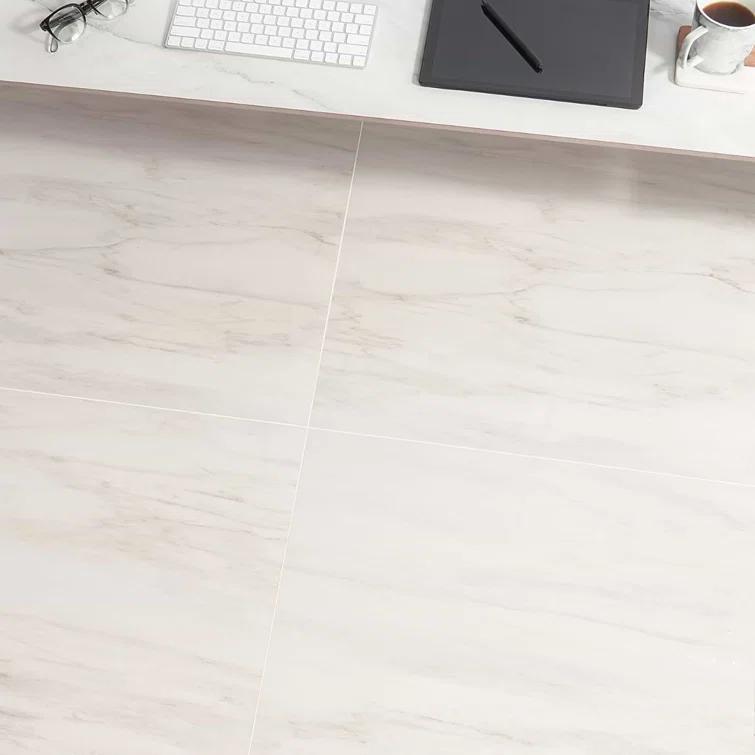 24" x 24" Polished Marble Look Porcelain Floor and Wall Tile (15.5 Sq. Ft. / Case)