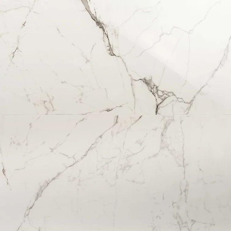 Large Format 24" x 47" Polished Marble Look Porcelain Floor and Wall Tile (15.5 Sq. Ft. / Case)
