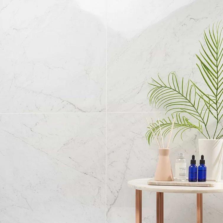 24" x 24" Polished Marble Look Porcelain Floor and Wall Tile (15.5 Sq. Ft. / Case)