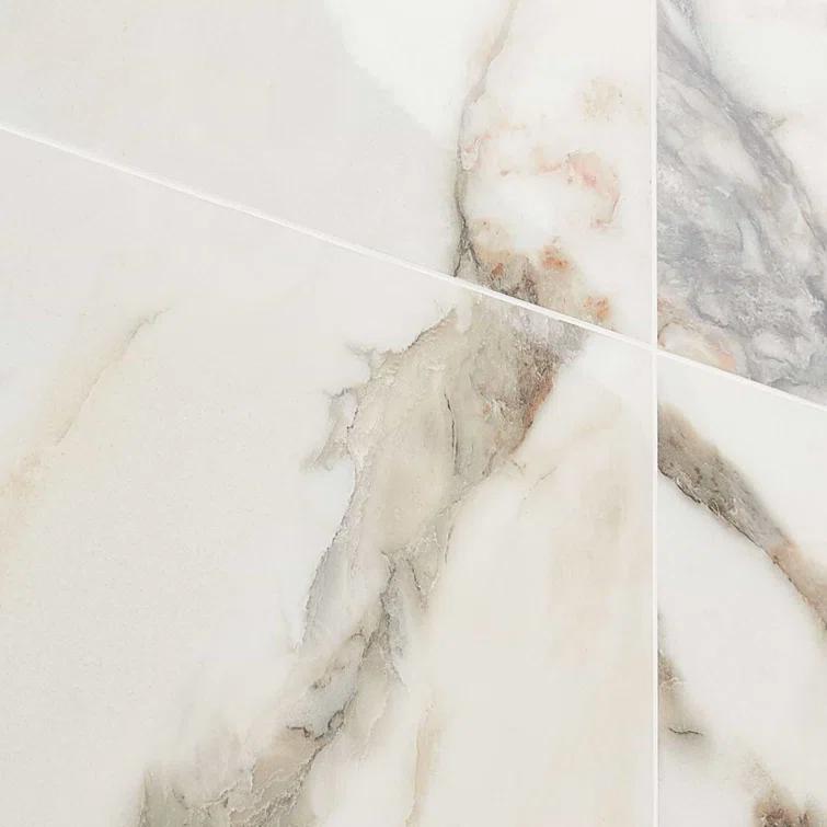 24" x 24" Polished Marble Look Porcelain Floor and Wall Tile (15.5 Sq. Ft. / Case)